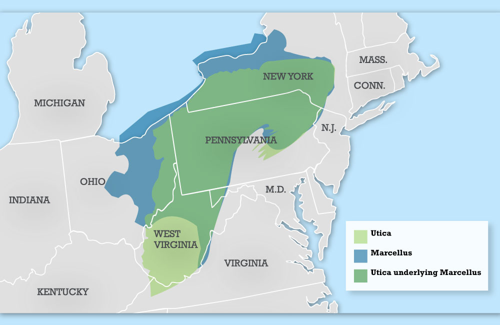 Marcellus And Utica Shale Formation Map